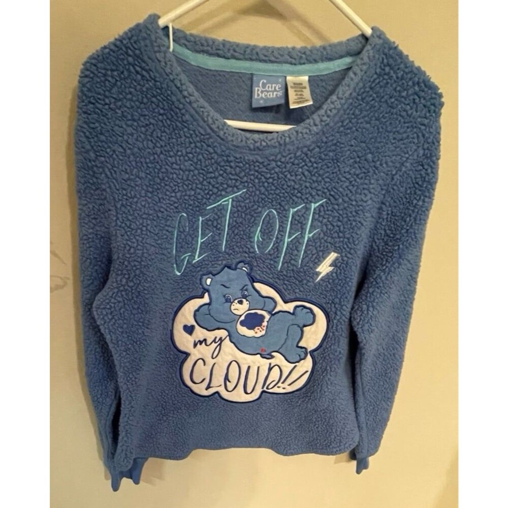 Care Bears Grumpy Bear Women’s Ladies Fleece Shirt, Size Adult Large